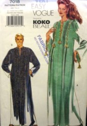 7018 KOKO BEALL UNISEX FLOOR CAFTAN EZ PATTERN XS-XL